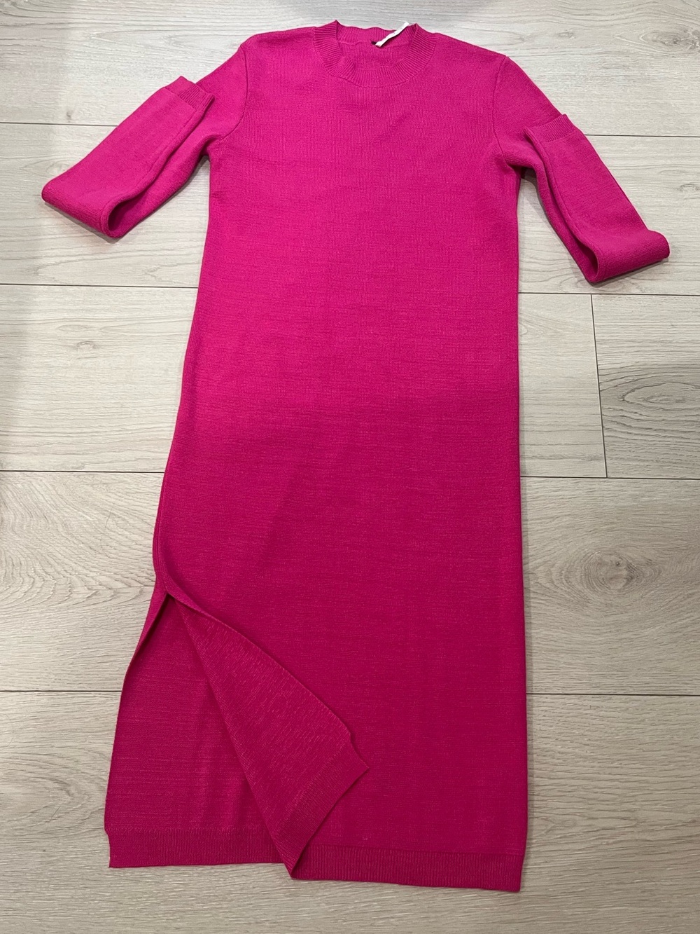 FRee People Hot Pink Knit Maxi Dress with Side Slit women’s XS